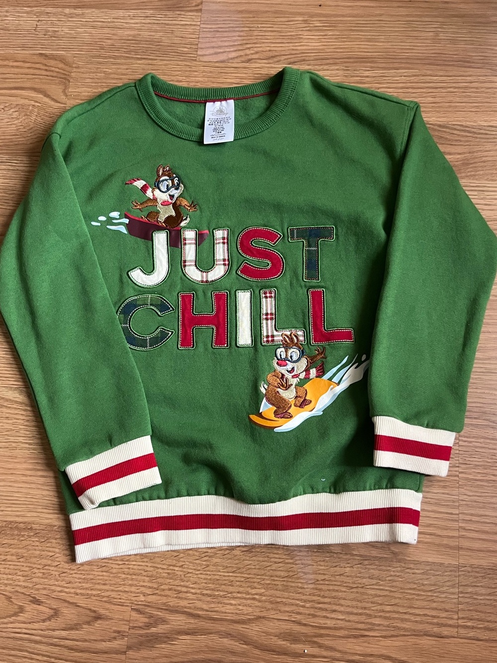 Disney Green "Just Chill" Chip 'n' Dale Pullover Sweatshirt